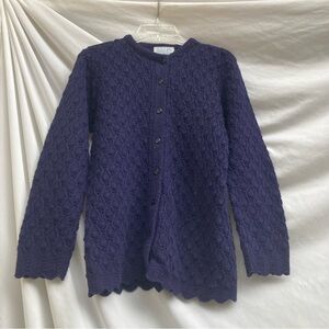 Glamour Knit vintage blue acrylic cardigan sweater, size medium